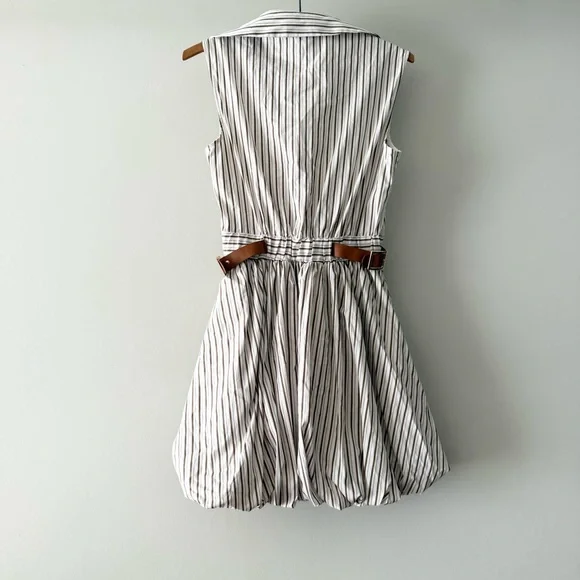 Anthropologie Striped Mini Dress - White and Black - Picture 5 of 6